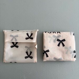 Sephora Foldable Reusable Tote with Bows | Travel Shopping Bag | Pale Pink | NEW